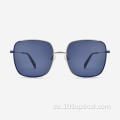 Fashion Square Metall Damensonnenbrille